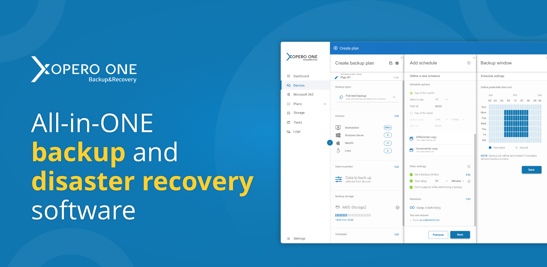 screenshot of Xopero ONE Backup & Recovery